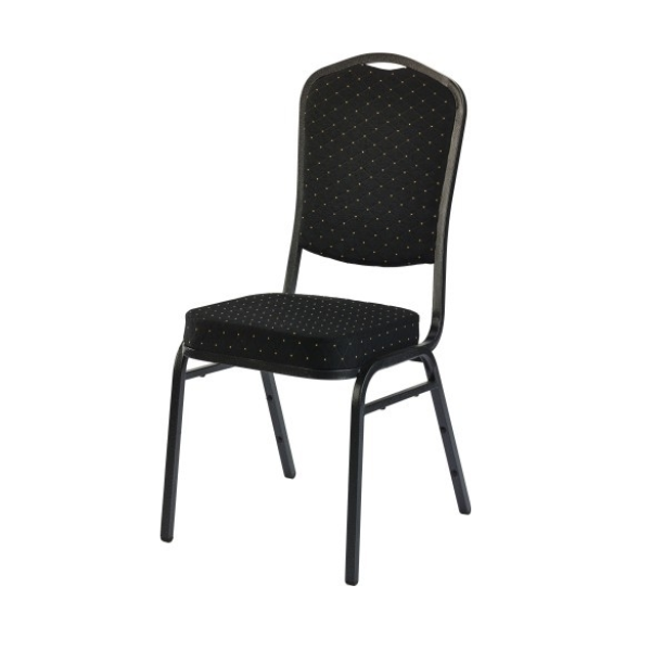 Stoel | Stackchair | Zwart | Gestoffeerd